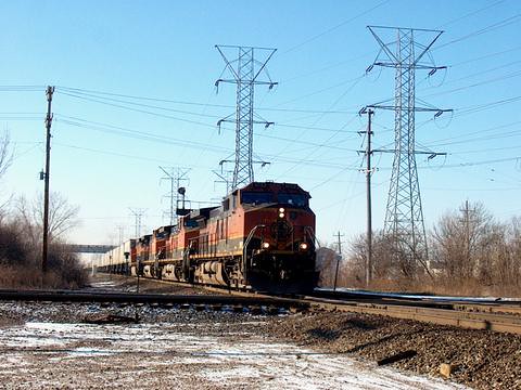 Eastbound BNSF Railway trailer train speeding through Mc Cook Junction. Mc Cook Illinois. January 2007. by Eddie from Chicago