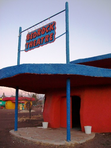 Bedrock Theatre, where they show Flintstones cartoons all day at Bedrock City, AZ - bedrock46x