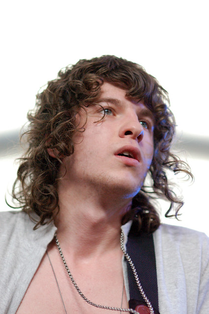 Snapped this of Luke Pritchard of the Kooks during their afternoon set at