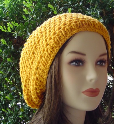 handcrafted shorter Hippie snood tam hat for short dreads fros or straight 