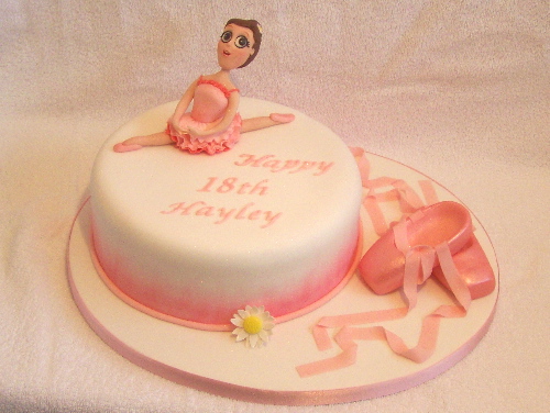 Ballerina cake Mum wanted pink and white but wasn't sure if she wanted a