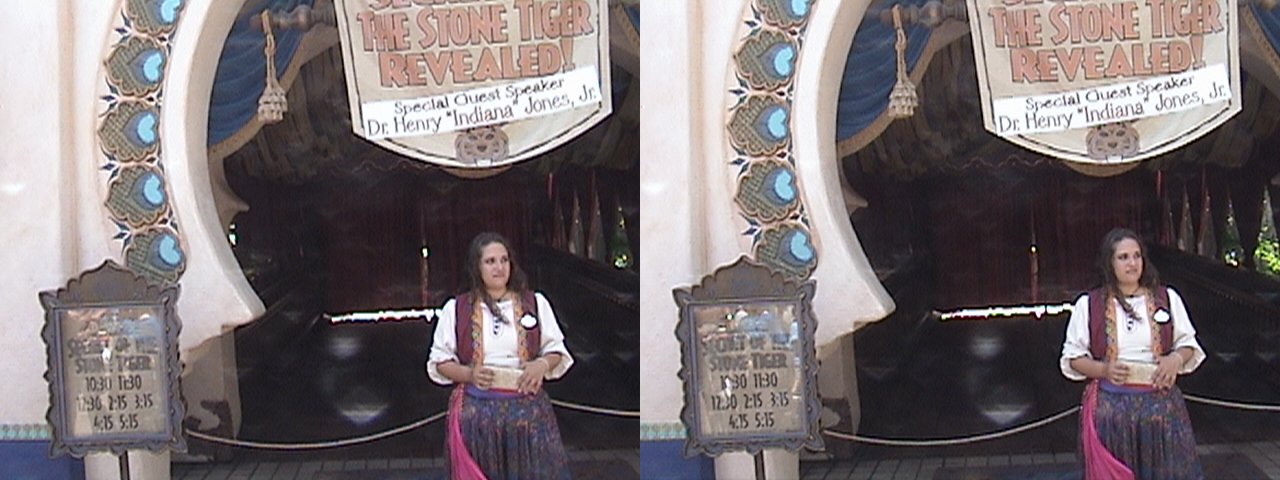 3D, Marquee, Aladdin's Oasis conversion to "Secrets of the Stone Tiger Revealed" show during Summer of Indiana Jones™, Adventureland, Disneyland®, Anaheim, California, 2008,06,14 11.10