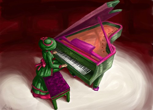 Torley on Piano - awesomelicious art by Wynter Bracken