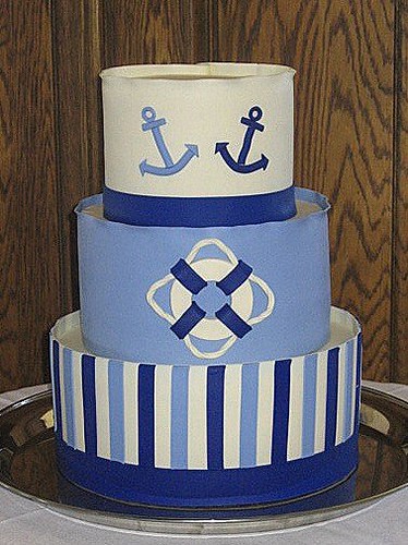 Nautical Wedding Cake They met aboard a cruise ship