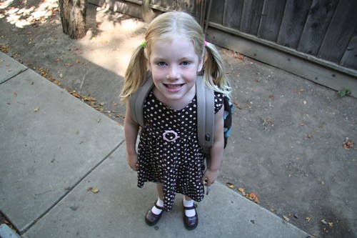 willow's first day of kindergarden