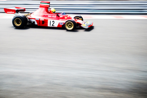 Niki Lauda's old F1car in a curve