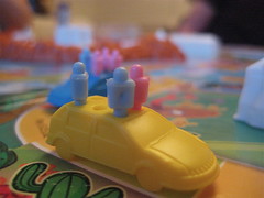 Life boardgame car with pegs