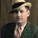 Hand tinted photobooth image of a man