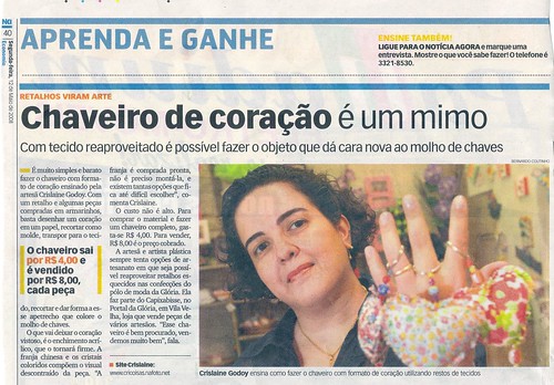 Jornal Notícia Agora do dia 12/05/2008 by Cricoisas Arte e Artesanato