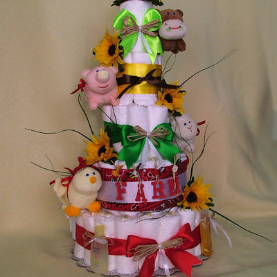 Baby Yeast Diaper Rash Pictures on Farm Diaper Cake 5 Tiers  Side View   Flickr   Photo Sharing