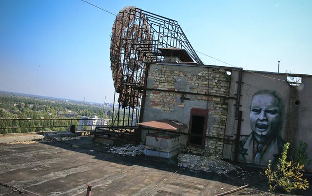 Pripyat apartments rooftop, Chernobyl
