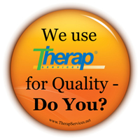 Graphic showing 'We use Therap for Quality-Do You?'