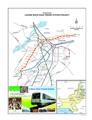 Lahore Rapid Mass Transit Routes & Stations Map