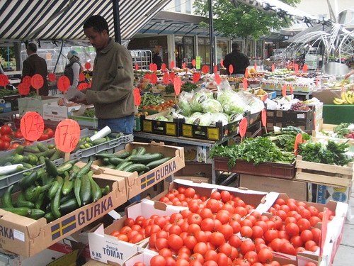 Vegetable market in Rinkeby