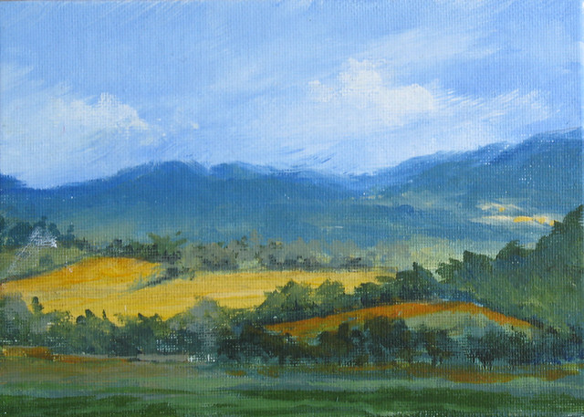Sun sketch Acrylic on canvas board 5 x 7