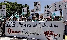 Puerto Rican demonstration against the visit of United States President Barack Obama. Puerto Rico has been a colony of US imperialism since 1898. by Pan-African News Wire File Photos
