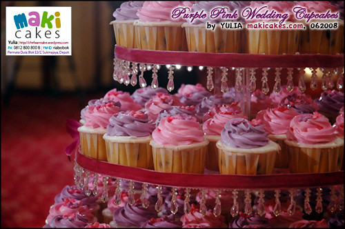 Purple Pink Wedding Cupcakes 