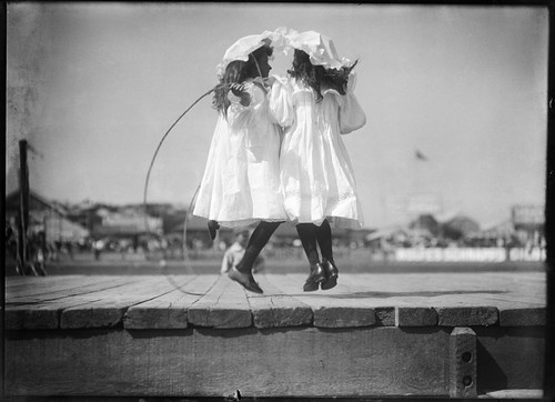 Girls skipping at an athletics carnival by Powerhouse Museum Collection