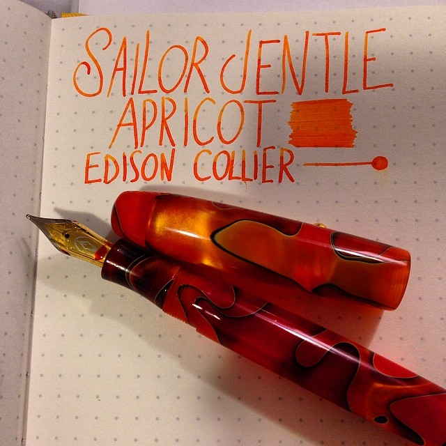 Sailor Jentle Apricot. @edisonpenco Collier. #fountainpens #penporn #inks #inkporn