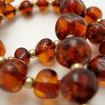 Baltic Amber & Gold Necklace (detail)
