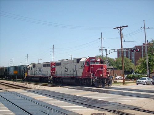 Westbound Canadian Pacific transfer train with former Soo Line diesels entering Franklin Park Illinois. June 2007. by Eddie from Chicago