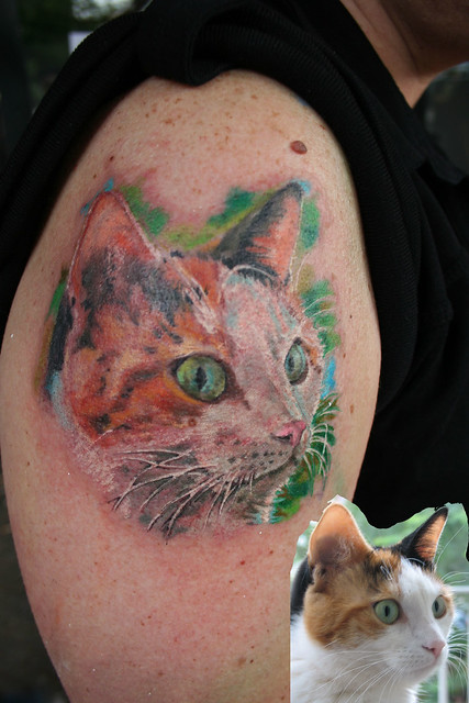cat tattoo by Mirek vel Stotker