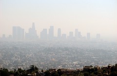 smog over downtown Los Angeles