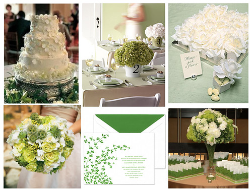 Green and White Floral Wedding Theme