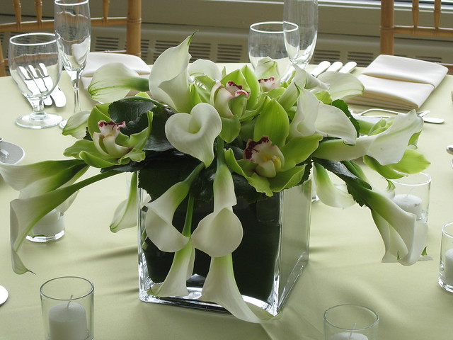 Petals by Alice wedding centerpiece Simple flowers minicalla lilies and 