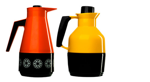 Red and yellow thermos