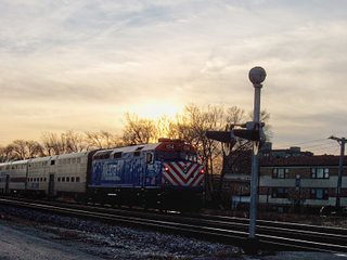 Eastbound Metra morning commuter local passing through Elmwood Park Illinois. January 2007. by Eddie from Chicago