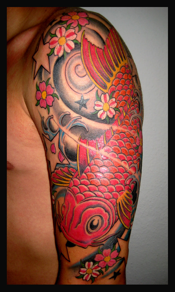 koi fish tattoo go back