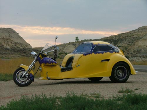 Custom VW Beetle Trike 1987 Kawasaki Ninja Motorcycle