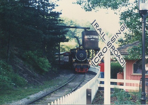 The Dollywood Express waiting at the station. Dollywood Amusement Park. Pidgeon Forge Tennesee. May 1990. by Eddie from Chicago