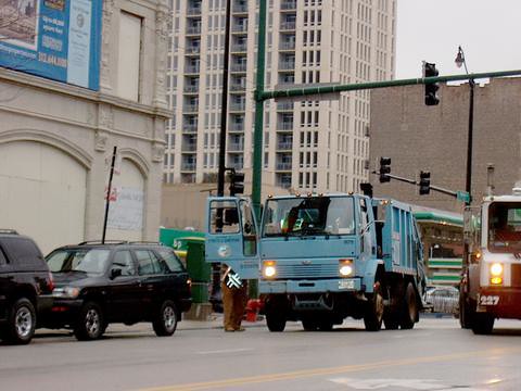 Chicago Department of Streets and Sanitation compact Sterling garbage truck. Chicago Ilinois. November 2006. by Eddie from Chicago