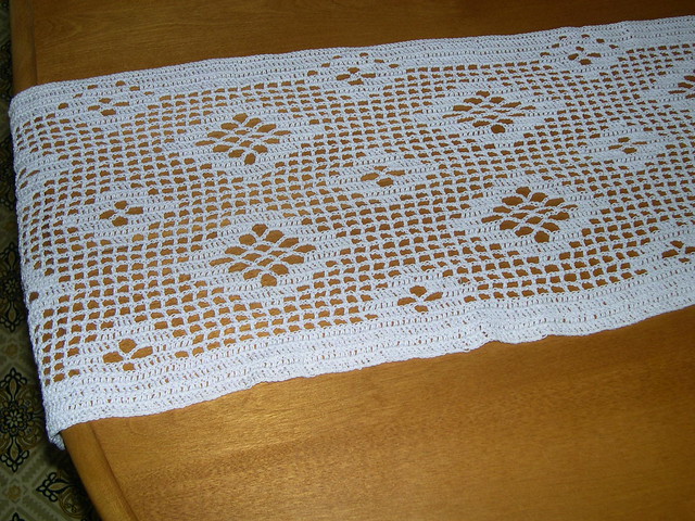 Photo  runner  Runner  table crochet free Flickr  Filet Crochet Table patterns Sharing!