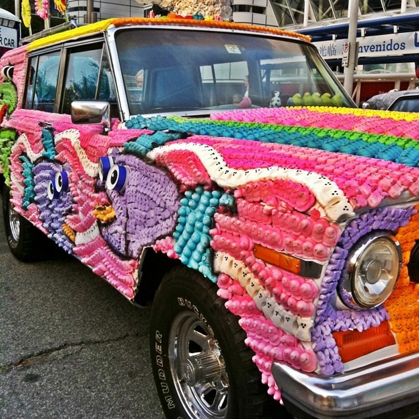 Best art car ever -- covered in marshmallow Peeps!