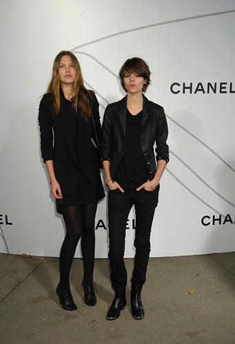 LR Catherine McNeil and Freja Beha Erichsen both wearing Chanel attend the