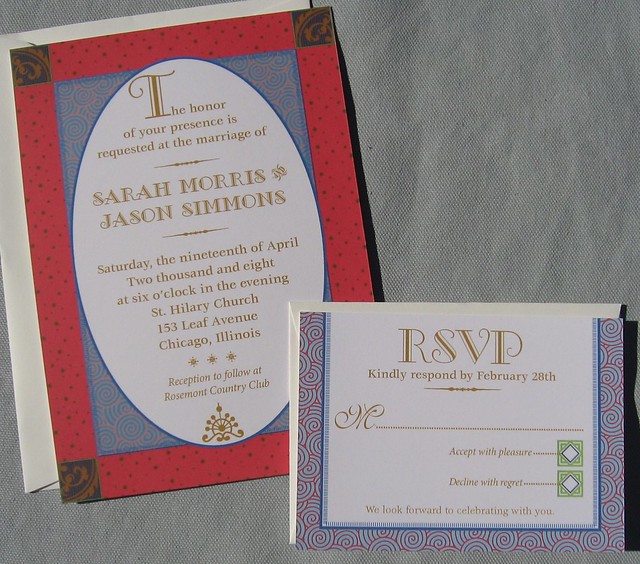 Colorful Patterned Storybook Wedding Invitation