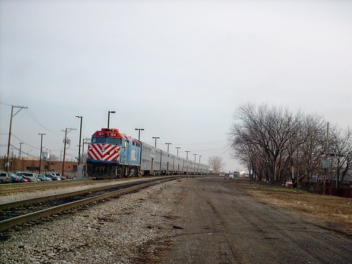 Eastbound Metra commuter local arriving at the Wrightwood station. Chicago Illinois. January 2008. by Eddie from Chicago