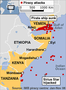 Area of conflict between ships and Somalis who are demanding payment for the usage of the strategic waterways in the Gulf of Aden. by Pan-African News Wire File Photos