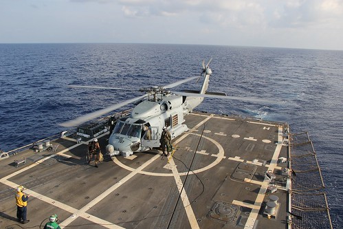 USS Pinckney assists with  Malaysia Airlines flight MH370 recovery efforts.