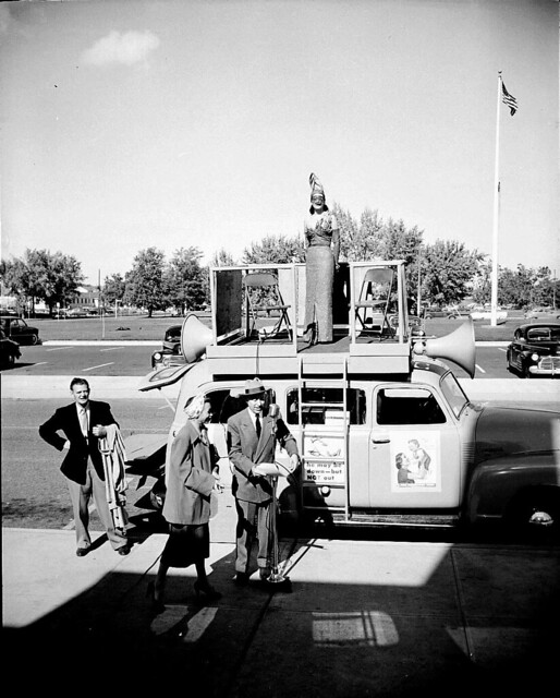 Miss Flame at Riverside Park, Fire Prevention Week, 1950