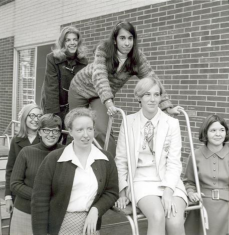 Yearbook Portraits, 1970 (46) - (Standing in rear l. - r.) Flo Donohue and Felicia D'Auria (Foreground l. - r.) Judy Nelson, Kathy Smith, Maureen McGrath, Mary Hoover and Mildred Morganstern