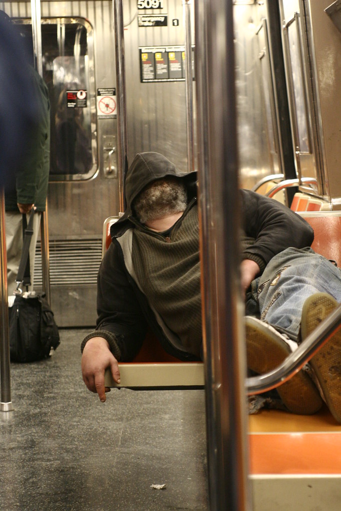 Homeless in NY subway