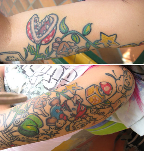 My Mario Bros Tattoo I started to add some colors well Jaxl did it 