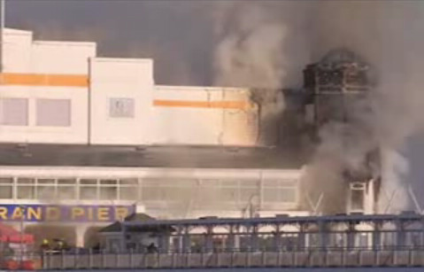 Early Stages of Weston Pier Fire