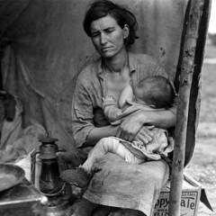 Dorothea Lange: Migrant mother (alternative), Nipomo, California, 1936