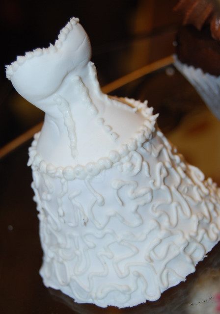 Wedding dress cupcake I made this out of an upsidedown cupcake 