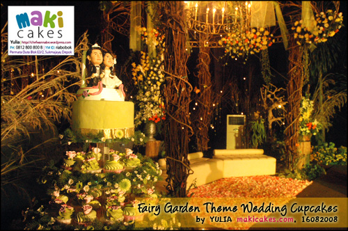 Fairy Garden Theme Wedding Cupcakes top Maki Cakes
